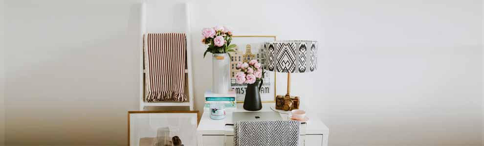 pretty white dorm room desk