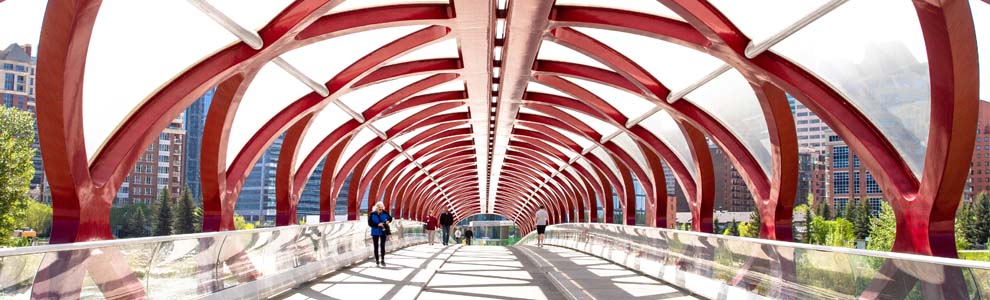 A walkway in Downtown Calgary