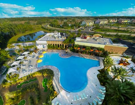 Aerial shot of Festival amenities, now on sale in Orlando, Florida