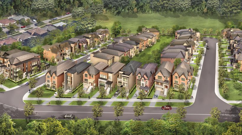Single family homes in Etobicoke, traditional and modern homes, surrounded by trees and parks