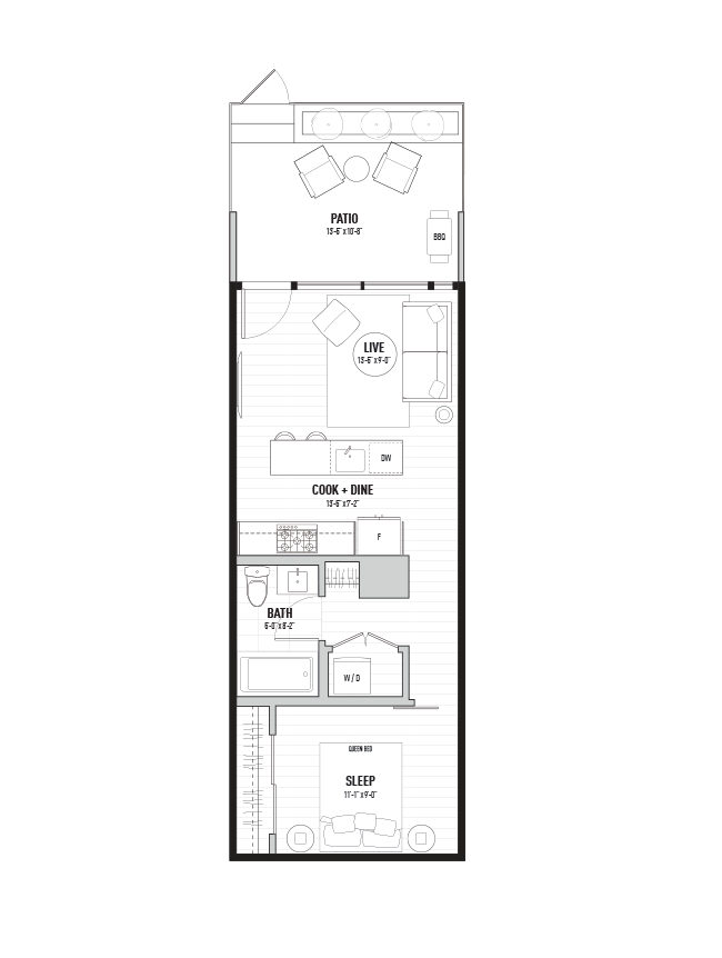 499 square feet Village
