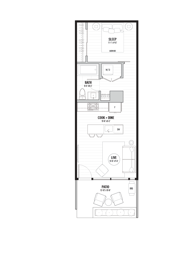 510 square feet Village