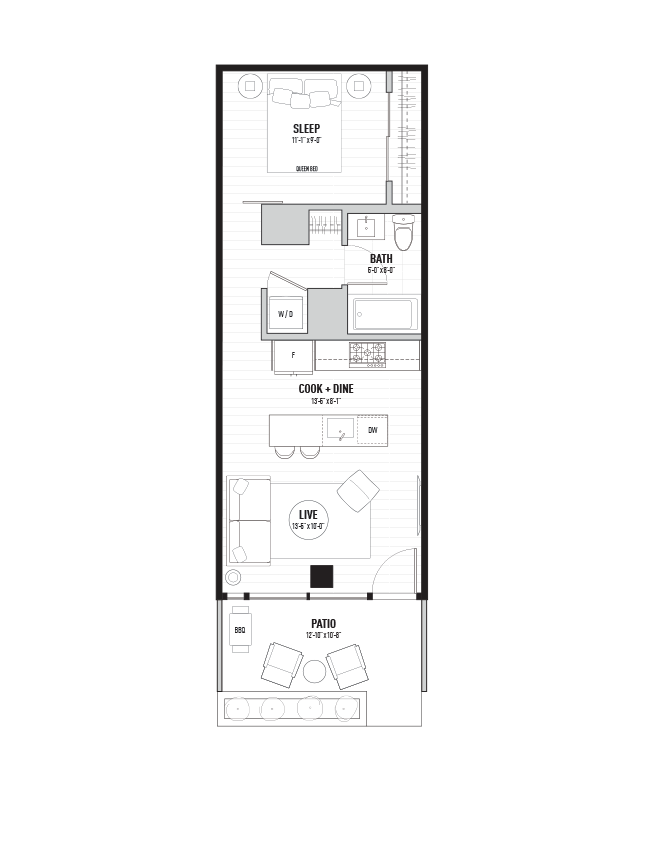 510 square feet Village