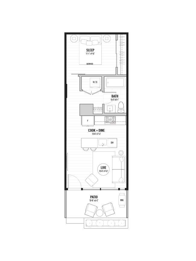 499 square feet Village